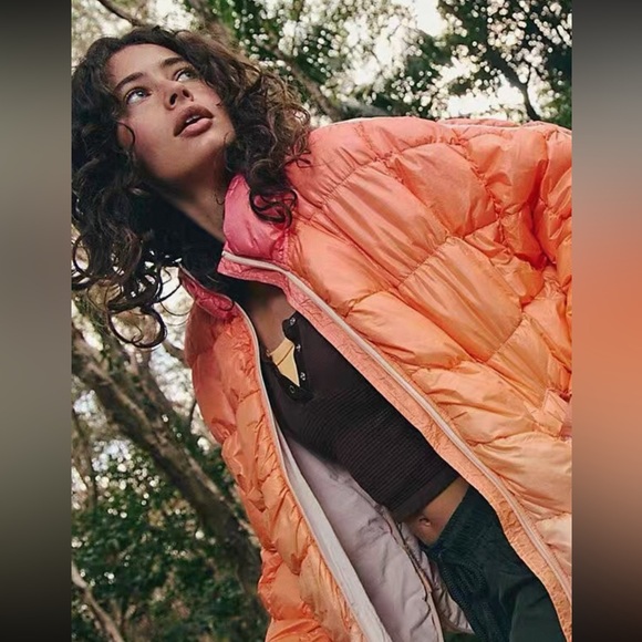 Free People Movement Women's Orange Puffer Jacket - Picture 3 of 8
